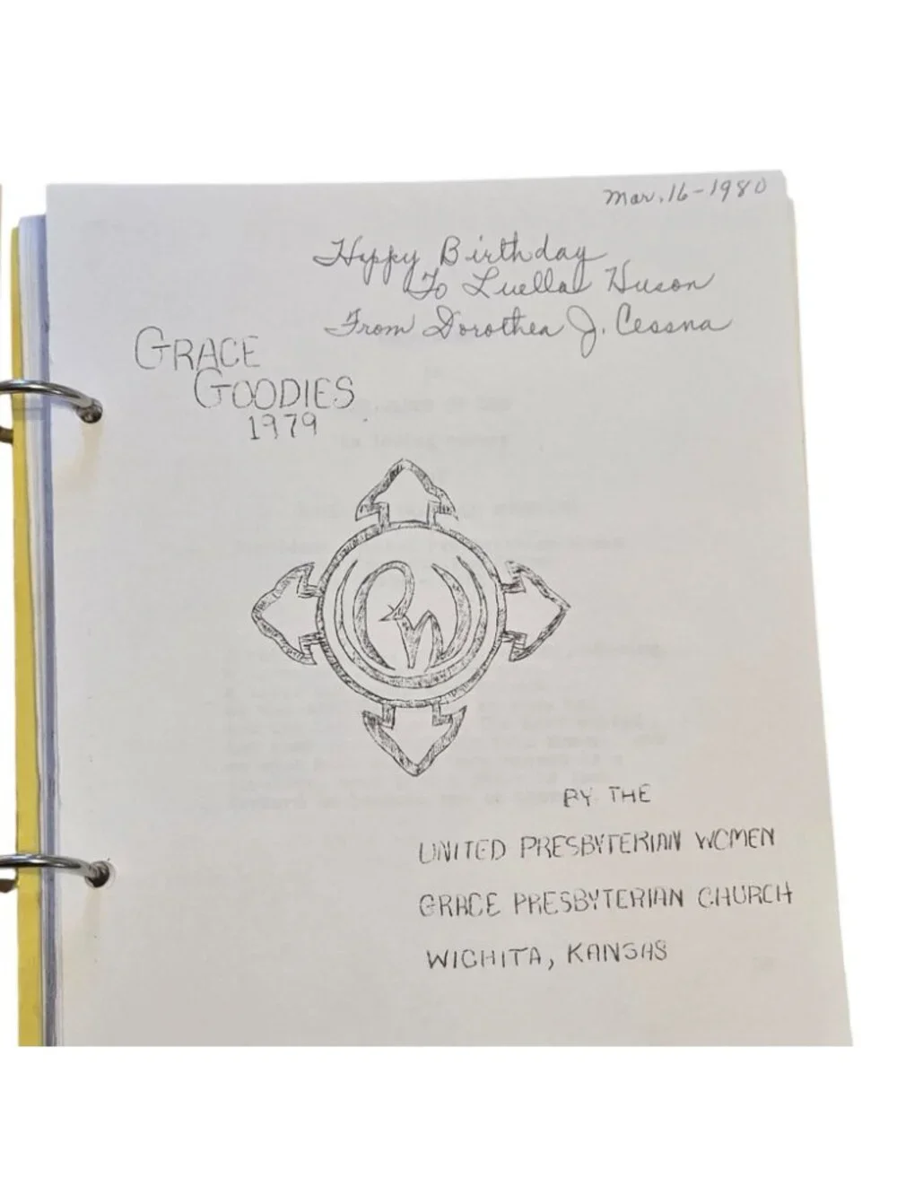 Vintage 1979 Cookbook Grace Presbyterian Church Wichita Kansas Recipe Book